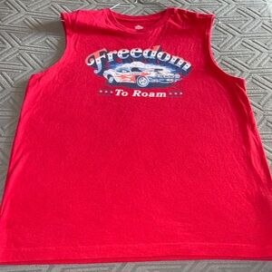 Red Freedom Sleeveless Kids Top